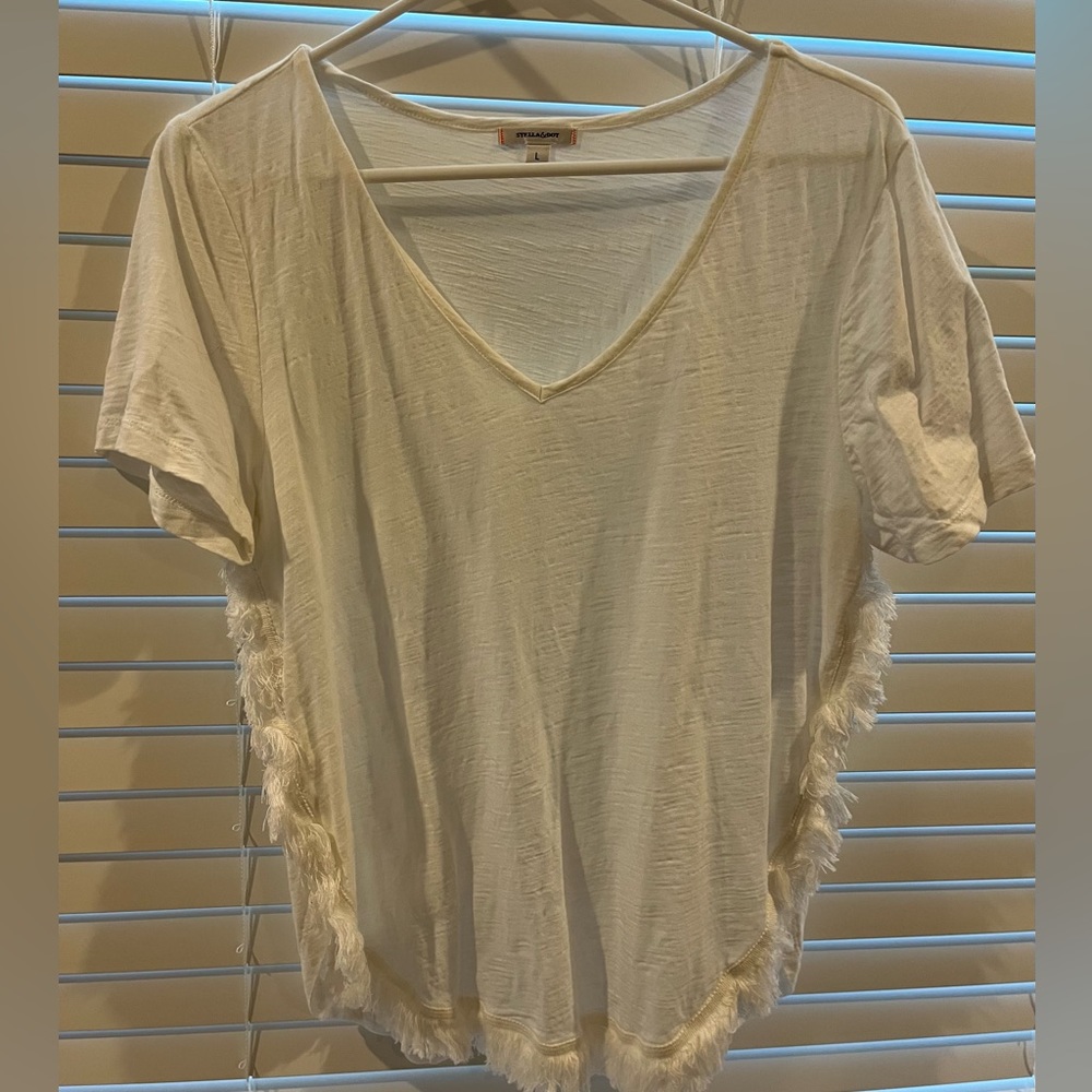 Stella & Dot Vneck fringe top. Never worn